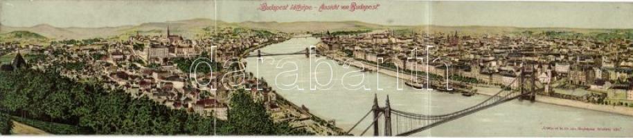 Budapest litho panoramacard (Rb)