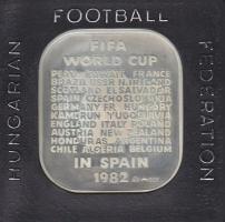 1982. "FIFA-Futball VB Spanyolország" Ag szögletes emlékérem 35g T:PP eredeti csomagolásban, tanúsítvánnyal, csak 3000db! R!