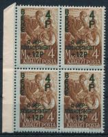 1945 Béke (I.) 4P/4f 4-es tömb az "N" betű tükörnyomatával (24.000)