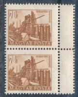1953 Épületek 70f ívszéli függőleges pár az ívszélen kettős fogazással