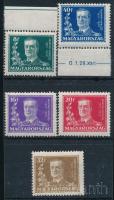 1930 Kormányzói 10 éves évforduló sor, a 40f ívszéli dátummal