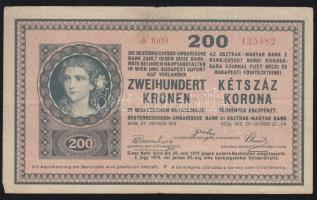 1918. 200K Nagy Károly-címeres felülbélyegzéssel T:III