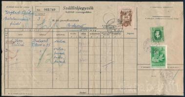 1949 Szállítójegyzék 3 belföldi csomaghoz 8Ft bérmentesítéssel