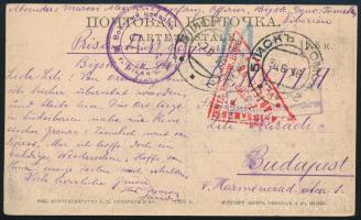 1916 Hadifogoly lap magyar tiszttől a szibériai Bijsk hadifogoly táborból Budapestre