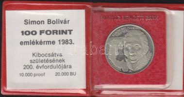 1983. 100Ft "Simon Bolivár" T:BU Eredeti tokban, tanúsítvánnyal!