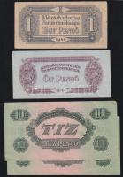 1944. 1P, 2P, 10P (2x) "Vörös Hadsereg" T:III