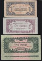 1944. 1P, 2P, 10P (2x) "Vörös Hadsereg" T:III