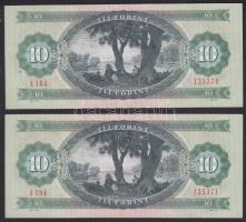 1975. 10Ft (2x) egymásutáni sorszámmal T:I