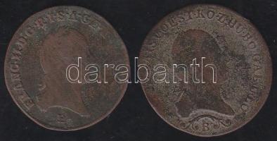 Ausztria magyar verdejel 1800B 1kr T:3, 1812B 1kr T: 2/3