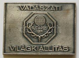 1971 "Vadászati Világkiállítás" nagyalakú szögletes matt Ffém emlékplakett T:2+