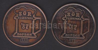 1987. Soproni Sör fesztivál zseton (2x) T:2