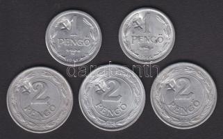 1941-1944. 1P (2x) + 2P (3x) "sarló-kalapács" ellenjeggyel T:3