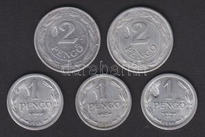 1941-1944. 1P (3x) + 2P (2x) "címer" ellenjeggyel T:3