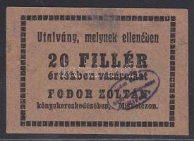 Miskolc 20f utalvány "Fodor Zoltán Könyvkereskedés" T:II kis folt.