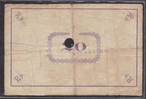 Pápa 1919. "Pápai csekk" 20K lyukasztással érvénytelenítve T:III-