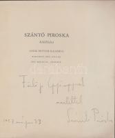 1957 Szántó Piroska dedikált kiállítási katalógus