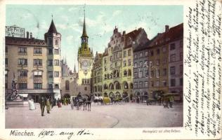 München Marienplatz Café Perzel and the old town hall