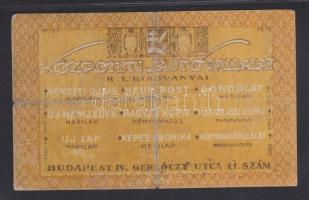 1919. Központi Sajtóvállalat R.T. 20f T:III szakadt hajtás