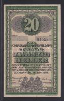 Sopronnyék 1916. 20f Cs. és K. hadifogoly-tábor letéti vagyonjegy T:II-