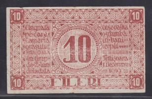 Temesvár 1919. román nyelvű 10f felfelé csúszott nyomat T:III