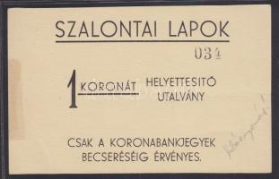 Szalontai Lapok 1K helyettesítő utalvány T:II+