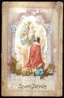 St István Emb. litho with real leaves