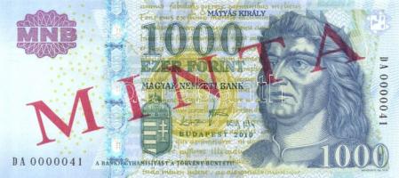 2010. 1000Ft "MINTA" és "SPECIMEN" felülnyomással! T:I