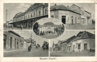 Csap with railway station and the shops of Sándor Kazinczy and Sámuel Sermer