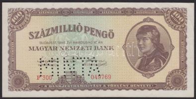 1946. 100.000.000P "MINTA" perforációval, sorszámozott T:I