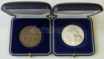 1996. "Millecentenárium" Ag (999) emlékérem 15,56g + Br változata T:PP,1 Díszdobozban!