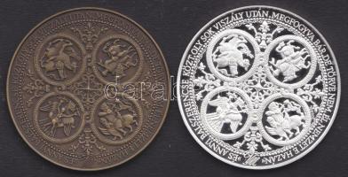 1996. "Millecentenárium" Ag (999) emlékérem 15,56g + Br változata T:PP,1 Díszdobozban!