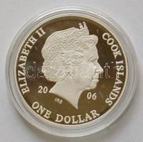 Cook-szigetek 2006. 1$ Ag "Ázsia történelme-Kamikaze" T:PP tanúsítvánnyal!