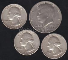 USA 1972D. 1/2$ + 1960-1964. 1/4$ (3x) Ag T:2,3