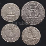 USA 1972D. 1/2$ + 1960-1964. 1/4$ (3x) Ag T:2,3