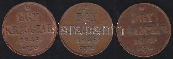 1848. 1kr (3x) T:2/3