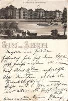 1896 (Vorläufer!) Bierbrich, Schloss (Rheinseite) / Castle, Louis Glaser litho (EB)