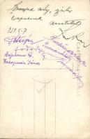 1934 A Budapesti serleg győztes labdarúgó-csapata. Fotó, a játékosok aláírásával 14x9 cm
