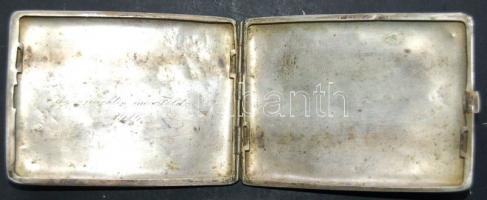 1916 I. világháborús címeres cigarettatárca "Weihnachten im Felde" gravírozással / Cigaret...