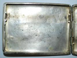 1916 I. világháborús címeres cigarettatárca "Weihnachten im Felde" gravírozással / Cigaret...