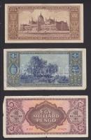 Vegyes magyar bankjegy (10x) és külföldi / magyar érem (15x) tétel T:vegyes