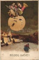 New Year band on the Moon litho