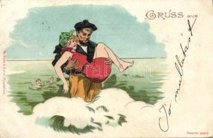 1899 Sailor lifeguard litho