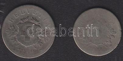 Svájc 1851BB 10R Ag (Billon) T:4  + 1850BB 20R Ag (Billon) T:3