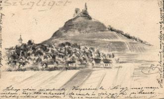 Szigliget kézzel festett lap (EK)