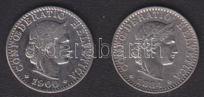 Svájc 1884B 20R T:2 + 1900B 20R T:2/2-