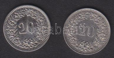 Svájc 1884B 20R T:2 + 1900B 20R T:2/2-