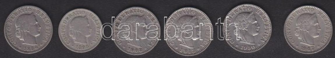 Svájc 1884-1947 5R (8x) + 10R (5x) + 20R (13x) sok klf évszámú köztük T:2,2/3,3 összesen 26db!
