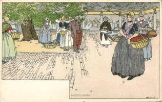 Dutch folklore, Middelburg litho s: H. Cassiers