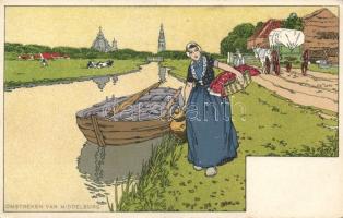 Dutch folklore, Middelburg litho s: H. Cassiers