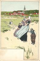Dutch folklore, Domburg litho s: H. Cassiers